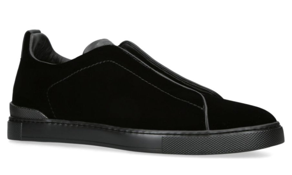 Zgna  Velvet Triple Stitch Sneakers "Black"