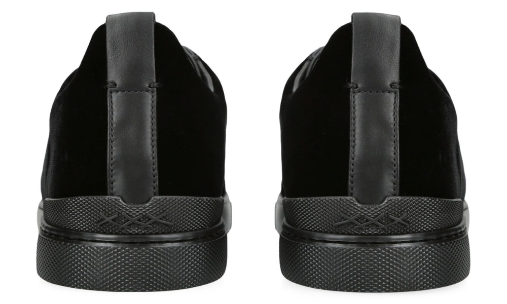 Zgna  Velvet Triple Stitch Sneakers "Black"