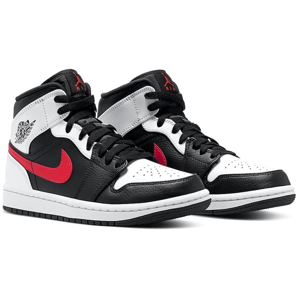 Air Jordan 1 Mid Black Chile Red White - Copva