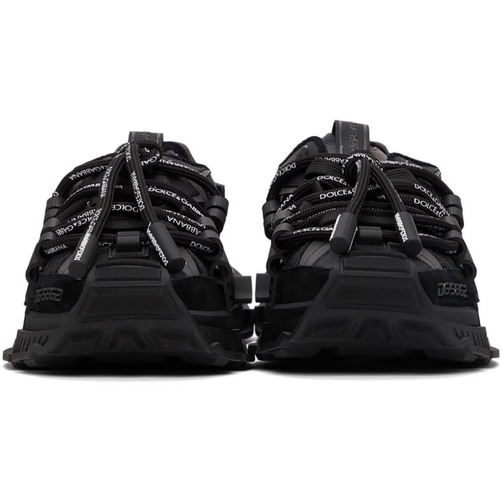 DOLCE & GABBANA Black Mixed-Materials Space Sneakers - Copva