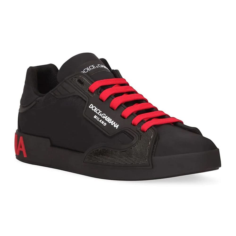 Dolce & Gabbana Nylon & Rubber Portofino Sneakers - Black - Copva