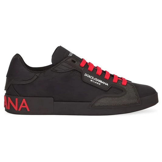 Dolce & Gabbana Nylon & Rubber Portofino Sneakers - Black - Copva