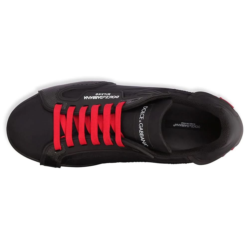 Dolce & Gabbana Nylon & Rubber Portofino Sneakers - Black - Copva