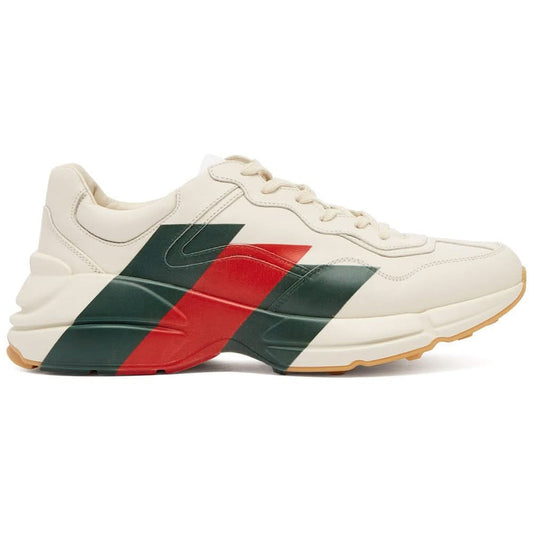 Gucci White Rhyton Web Chunky Sneakers - Copva