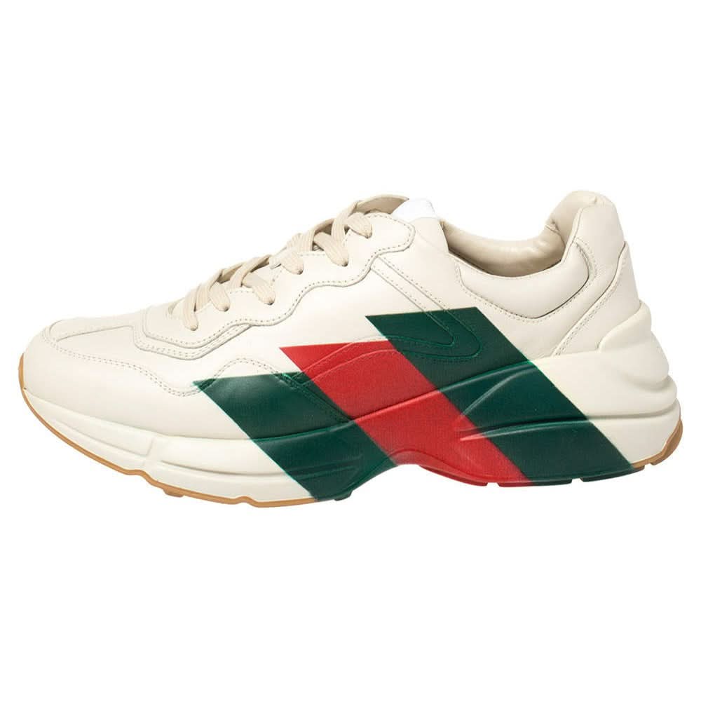 Gucci White Rhyton Web Chunky Sneakers - Copva