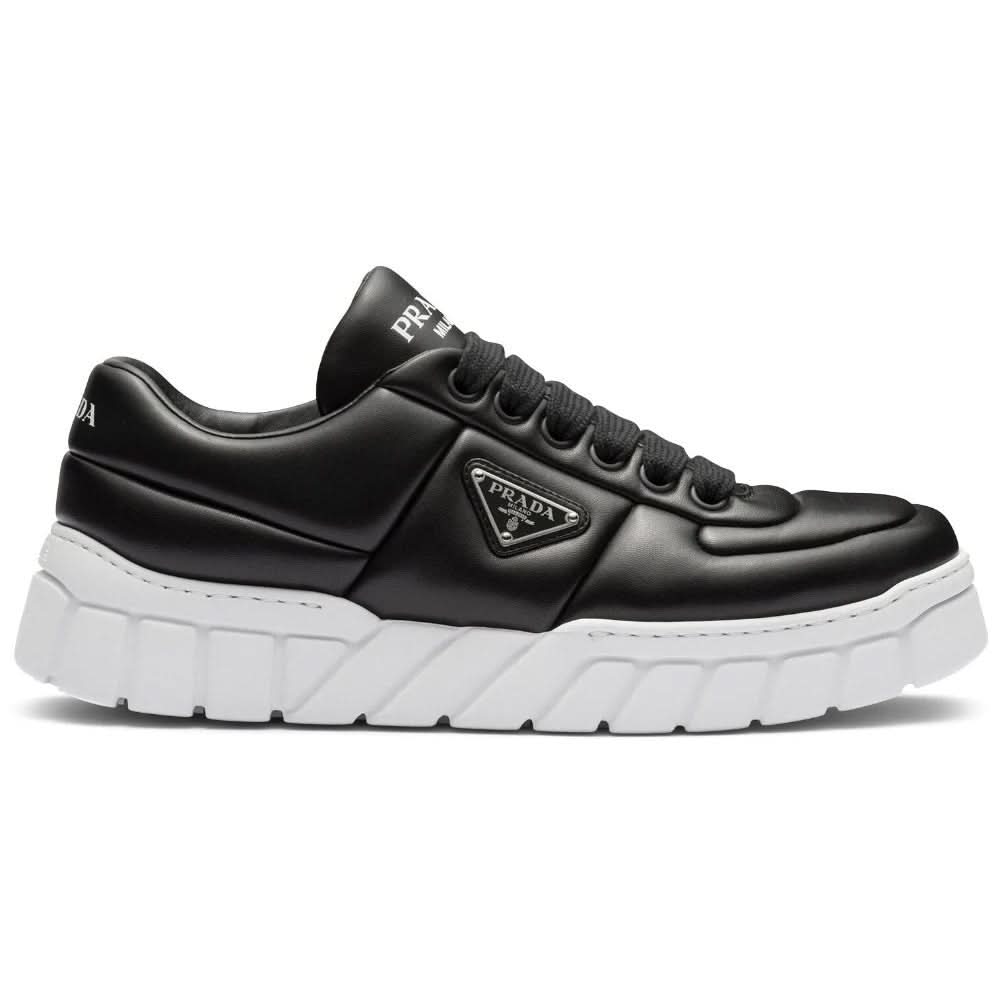 Prada padded leather sneakers 'Black' - Copva