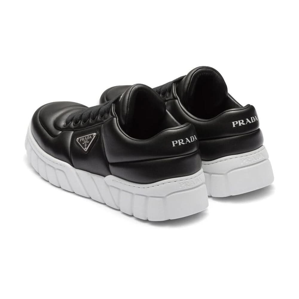 Prada padded leather sneakers 'Black' - Copva