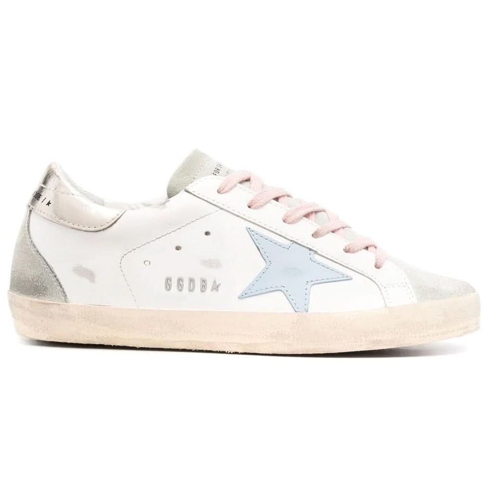 Golden Goose Wmns Superstar 'White Silver Ice Blue' - Copva